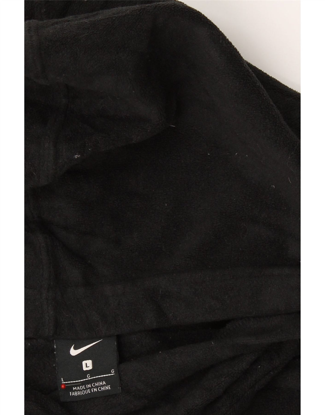 NIKE Womens Hooded Fleece Jumper UK 16 Large Black Polyester Vintage Nike and Second-Hand Nike from Messina Hembry 