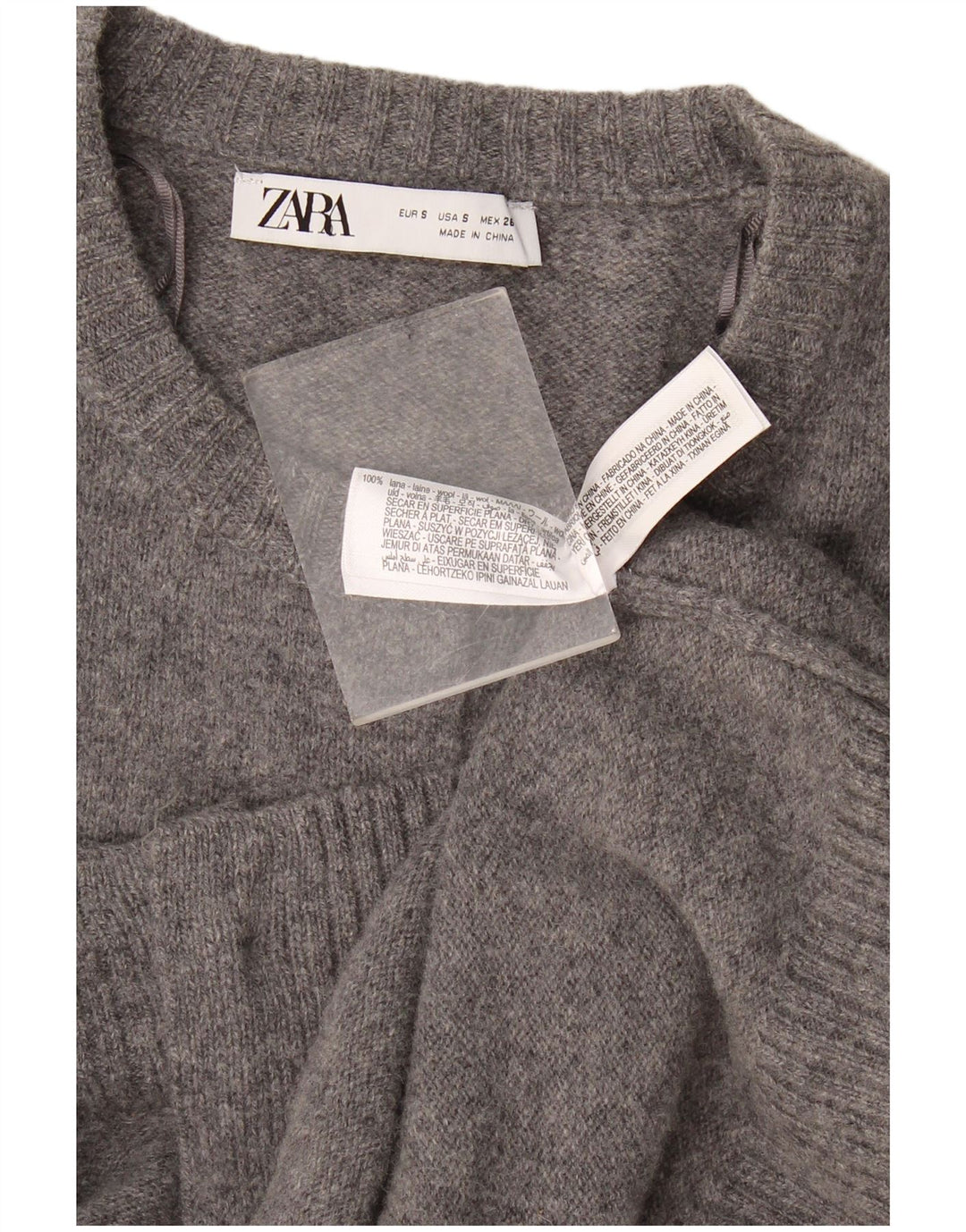 Sweter damski Zara Cardigan UK 10 Small, szary, wełniany w cętki