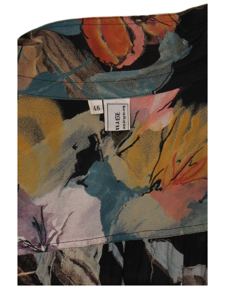 Damska bluzka koszulowa VINTAGE IT 46, duża, wielokolorowa w kwiaty