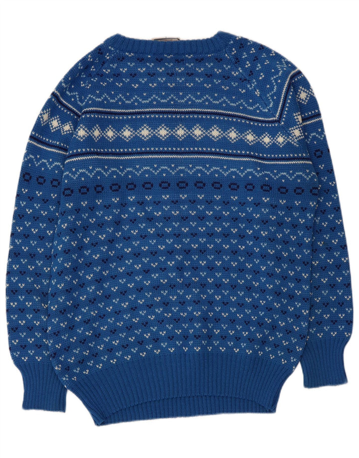 Męski sweter z okrągłym dekoltem Levi's, mały, niebieski, geometryczny akryl