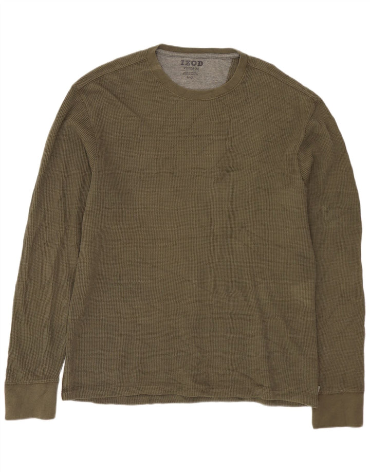 IZOD Męski top z długim rękawem, duży, khaki