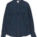 WRANGLER Męska koszula flanelowa o wąskim kroju, w kolorze średniego błękitu, bawełniana w kratkę