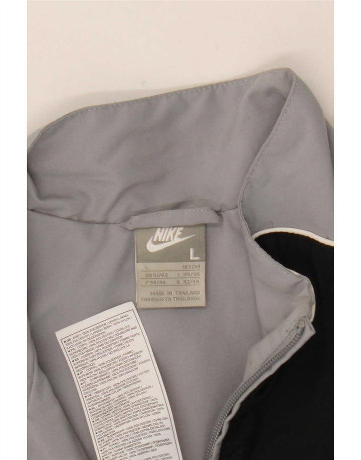 Męska kurtka dresowa Nike UK 41/43, duży szary poliester z blokami kolorów