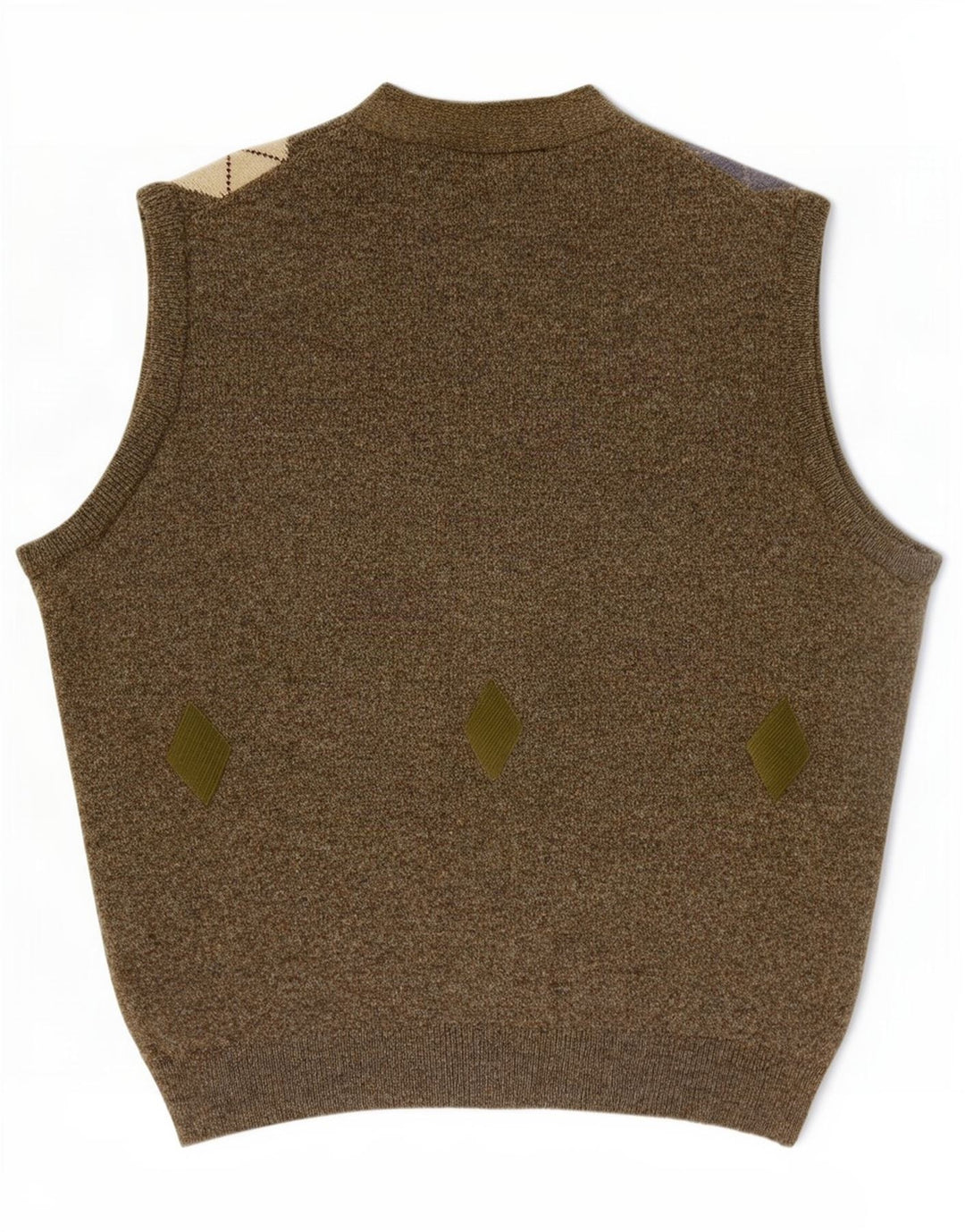 Męski sweter rozpinany bez rękawów Kerry Classics XL Khaki Argyle/Diament