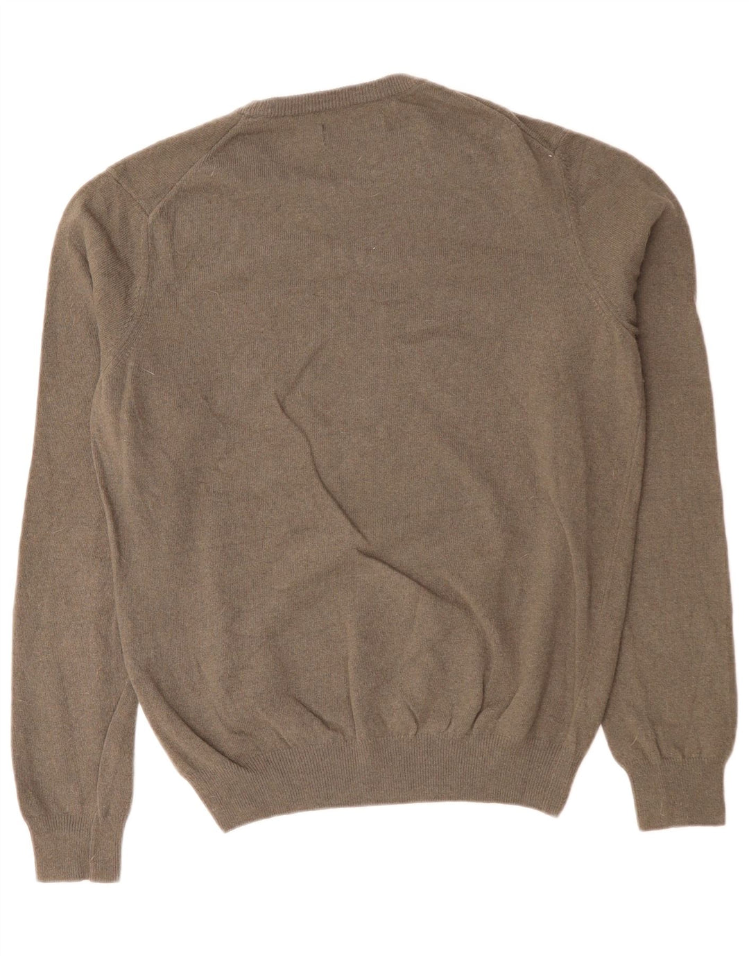 Męski sweter z okrągłym dekoltem TRUSSARDI, duży, szary, wełniany