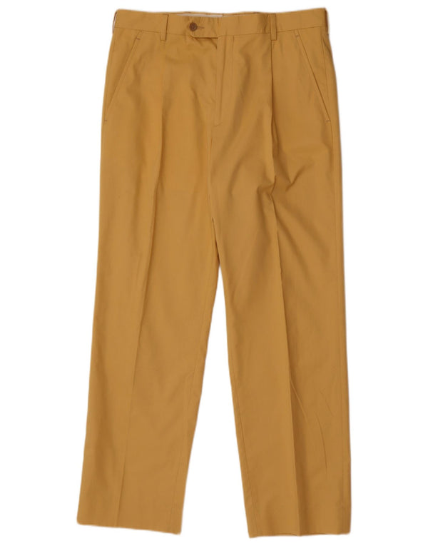 Męskie proste spodnie chino w stylu vintage IT 48 Medium W32 L30 Żółta bawełna