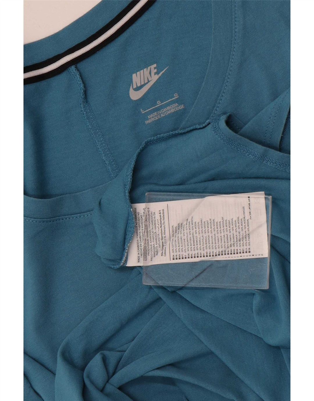 Damska koszulka z kamizelką oversize z grafiką Nike, UK 14, duża, niebieska bawełna