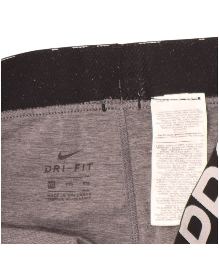 Damskie legginsy NIKE Dri Fit Graphic Capri UK 20 2XL Szary blok kolorów