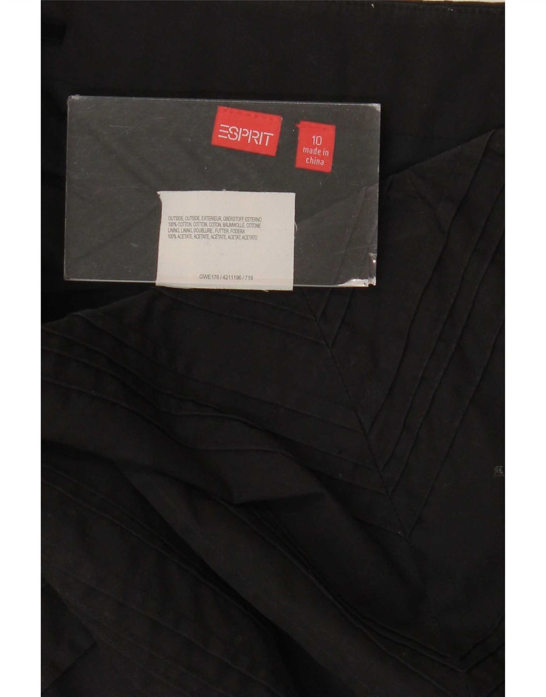 Spódnica damska Esprit w kształcie litery A UK 10 Small W30 Czarna bawełna