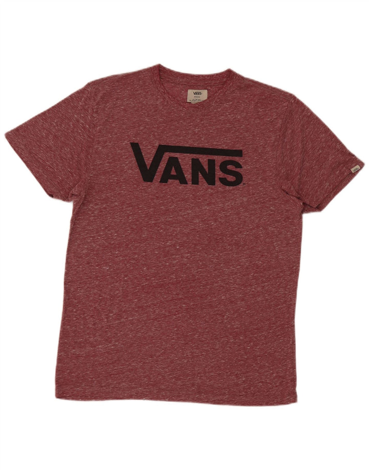 Męski T-shirt z grafiką VANS, średni bordowy nakrapiany