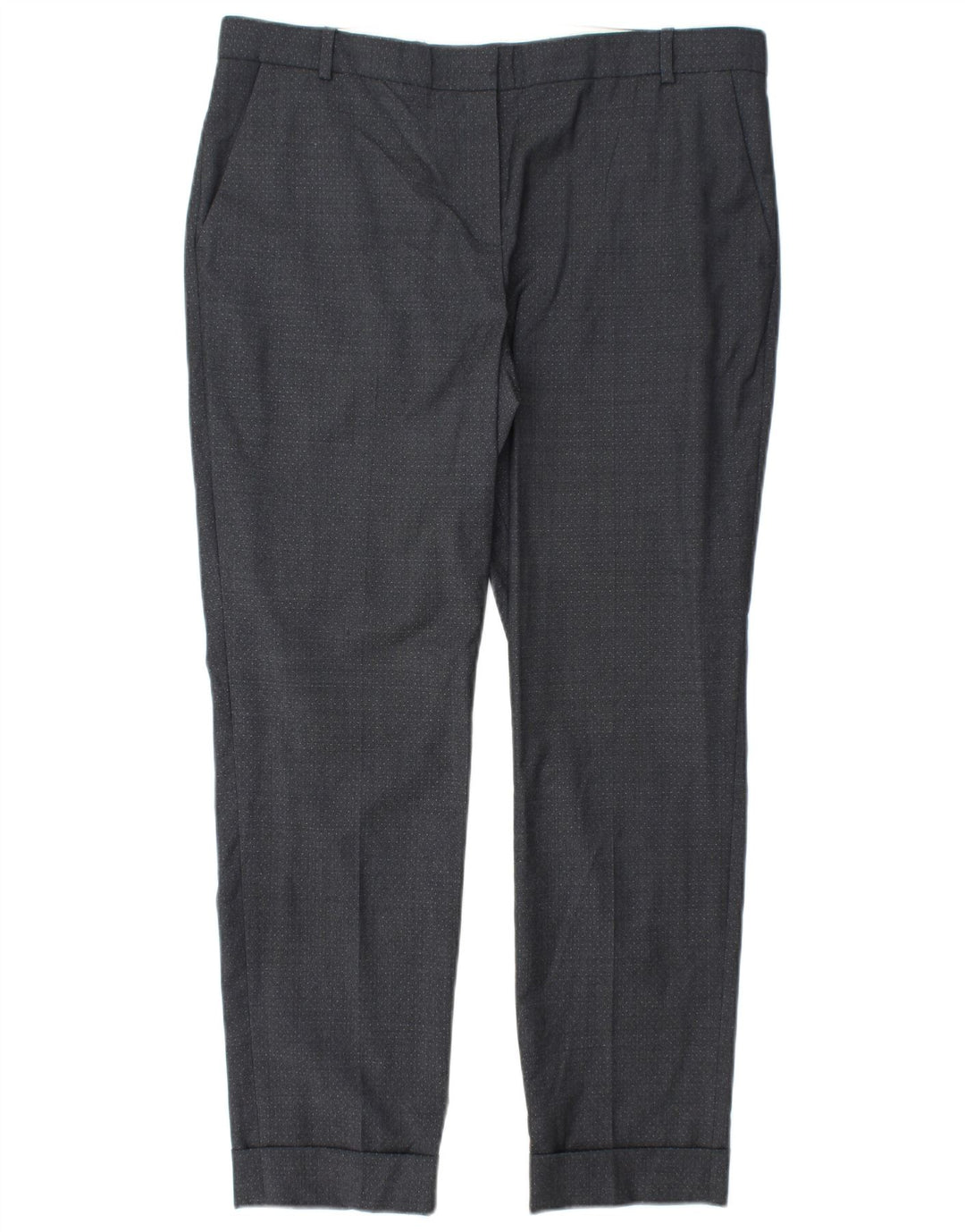 Damskie proste spodnie chino JIGSAW UK 14 duże W34 L28 szare w cętki