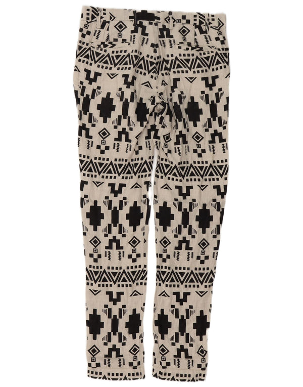 Męskie spodnie chino Zara EU 40 Medium W31 L32 Białe geometryczne lniane
