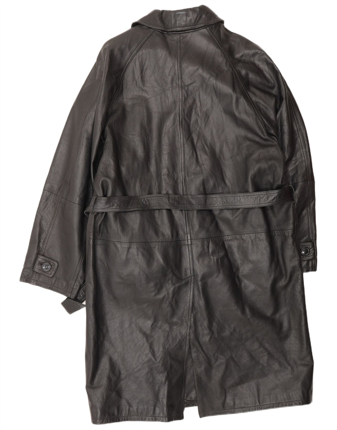 Męski płaszcz skórzany VINTAGE IT 52 XL Czarna skóra