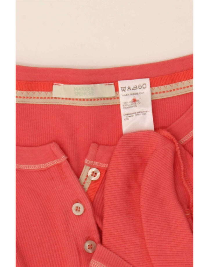 Marks & Spencer Damski top z długim rękawem, UK 12, średni różowy, bawełniany