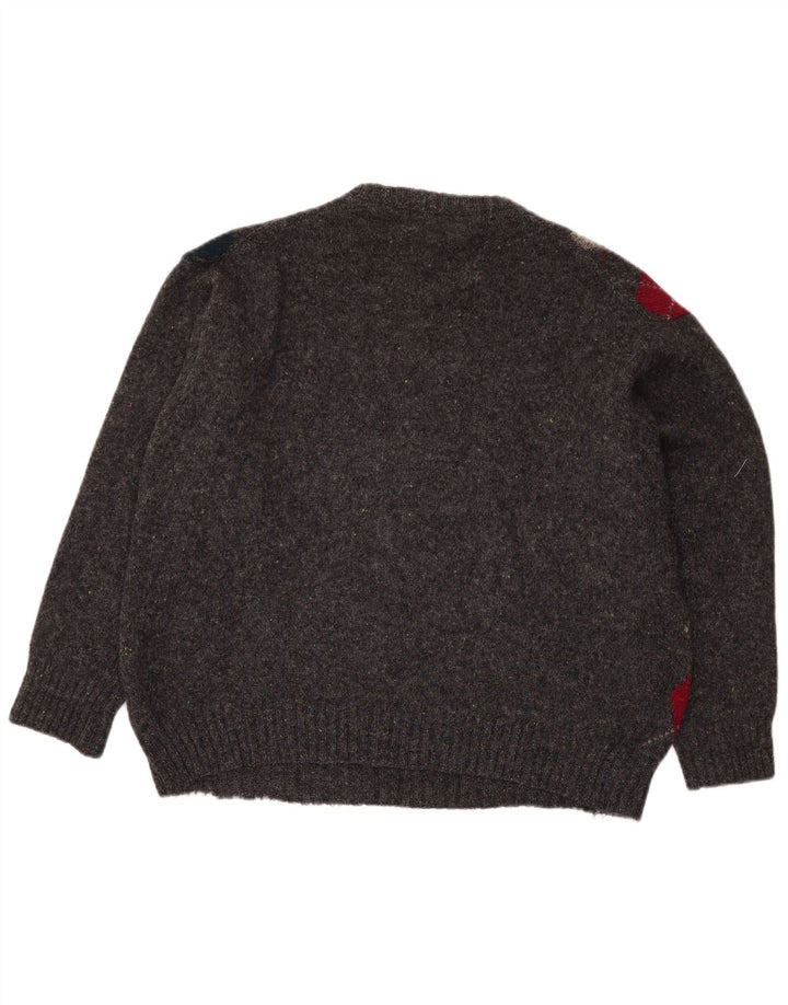 ST. BERNARD Męski sweter z okrągłym dekoltem, duży, szary Argyle/Diament