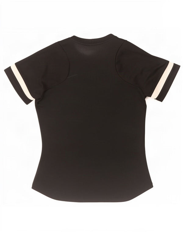 Nike Womens Dri Fit T-Shirt Top UK 10 Small Black Colourblock Polyester