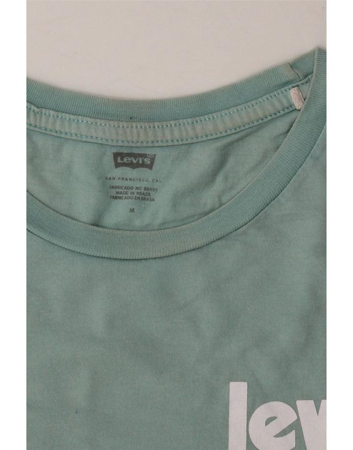 LEVI'S Mens Graphic T-Shirt Top Medium Turquoise Cotton Vintage Levi's and Second-Hand Levi's from Messina Hembry 