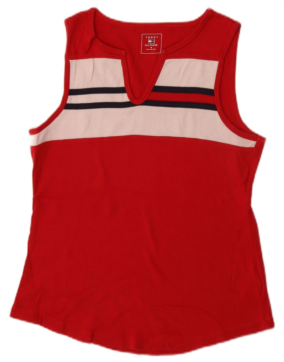 Damska kamizelka Tommy Hilfiger UK 12, bawełna w kolorze średniej czerwieni