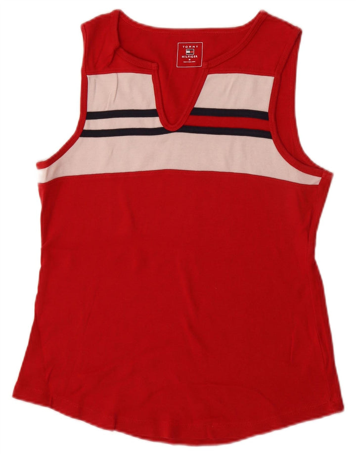 Damska kamizelka Tommy Hilfiger UK 12, bawełna w kolorze średniej czerwieni
