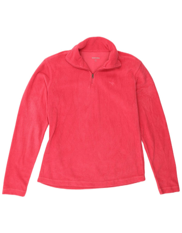Damski sweter polarowy Diadora z zamkiem błyskawicznym UK 16, duży, różowy poliester