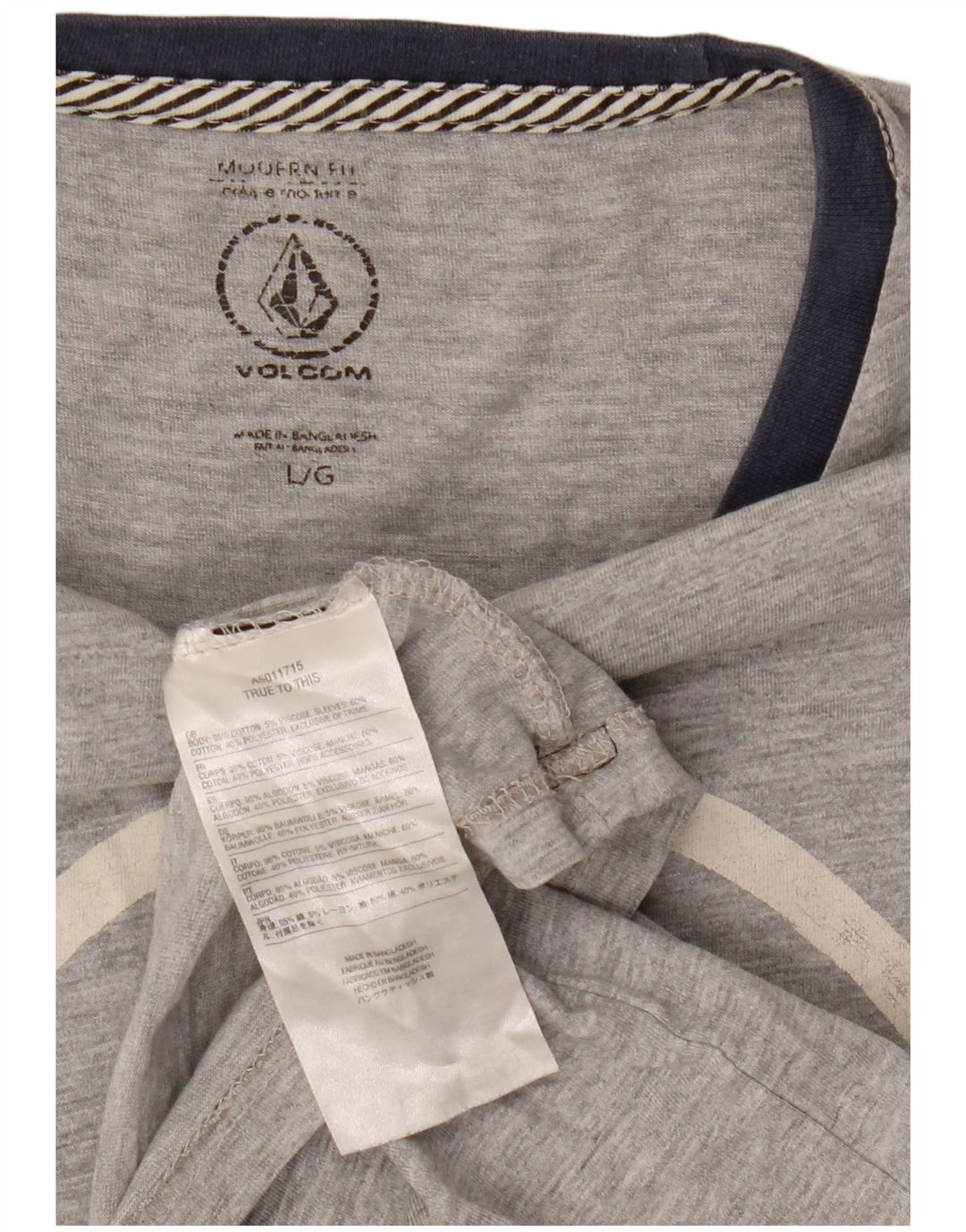 Męski T-shirt z grafiką Volcom, duży, szary, bawełniany blok kolorów