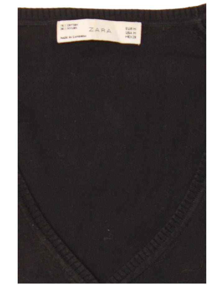 Sweter damski Zara UK 12, średni czarny, bawełniany