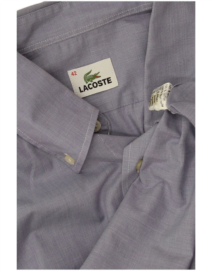 Koszula męska z krótkim rękawem Lacoste, rozmiar 42, duża, niebieska, bawełniana