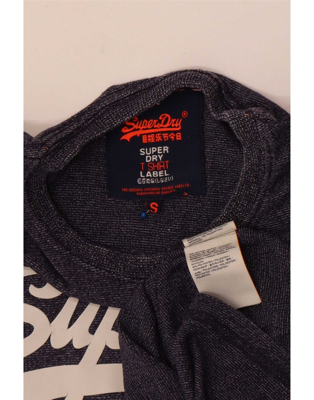Męski T-shirt z grafiką Superdry, mały, granatowy, bawełniany