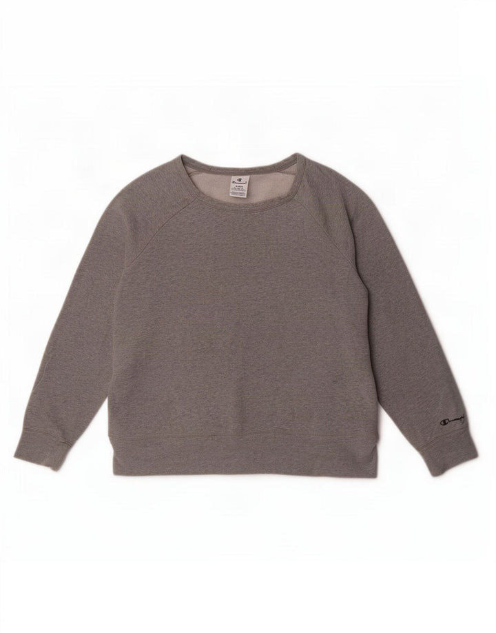 Damska bluza Champion Crop Sweatshirt UK 16, duża, szara bawełna