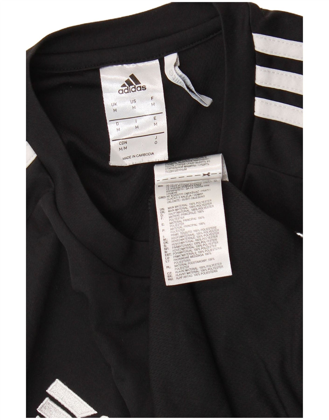 Męski T-shirt ADIDAS Climalite Top, średni czarny poliester w blokach kolorystycznych