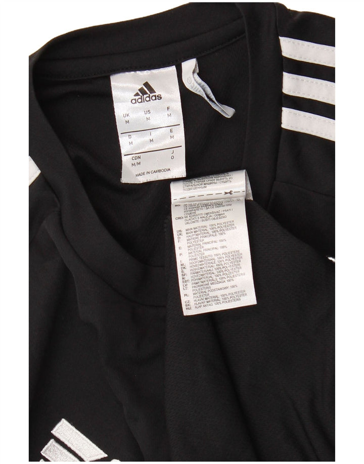 Męski T-shirt ADIDAS Climalite Top, średni czarny poliester w blokach kolorystycznych
