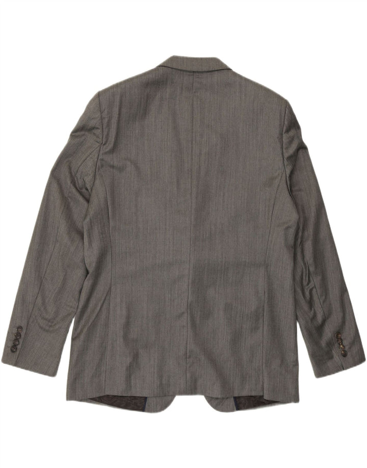 ZARA Mens 2 Button Blazer Jacket EU 56 XL Grey Wool Vintage Zara and Second-Hand Zara from Messina Hembry 