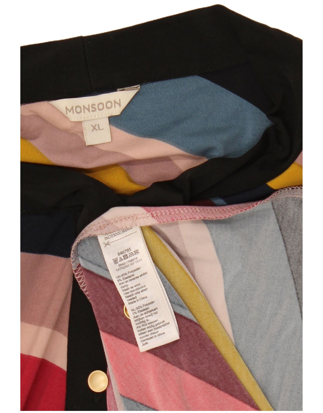 Damska sukienka maxi MONSOON wiązana z przodu UK 18 XL w wielokolorowe paski