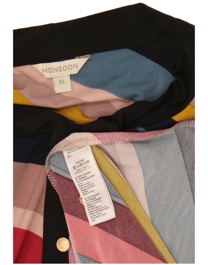 Damska sukienka maxi MONSOON wiązana z przodu UK 18 XL w wielokolorowe paski