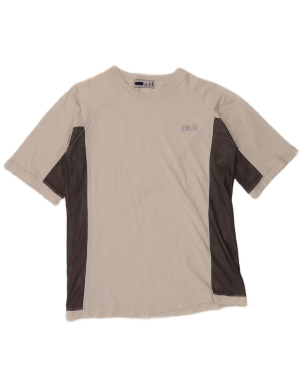 T-shirt chłopięcy FILA, 13-14 lat, biała bawełna z blokami kolorów