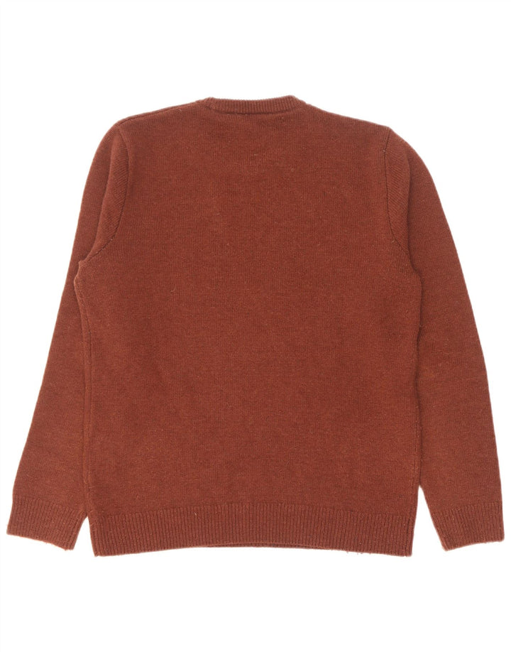 Męski sweter Carhartt z okrągłym dekoltem, średnio brązowa wełna owcza