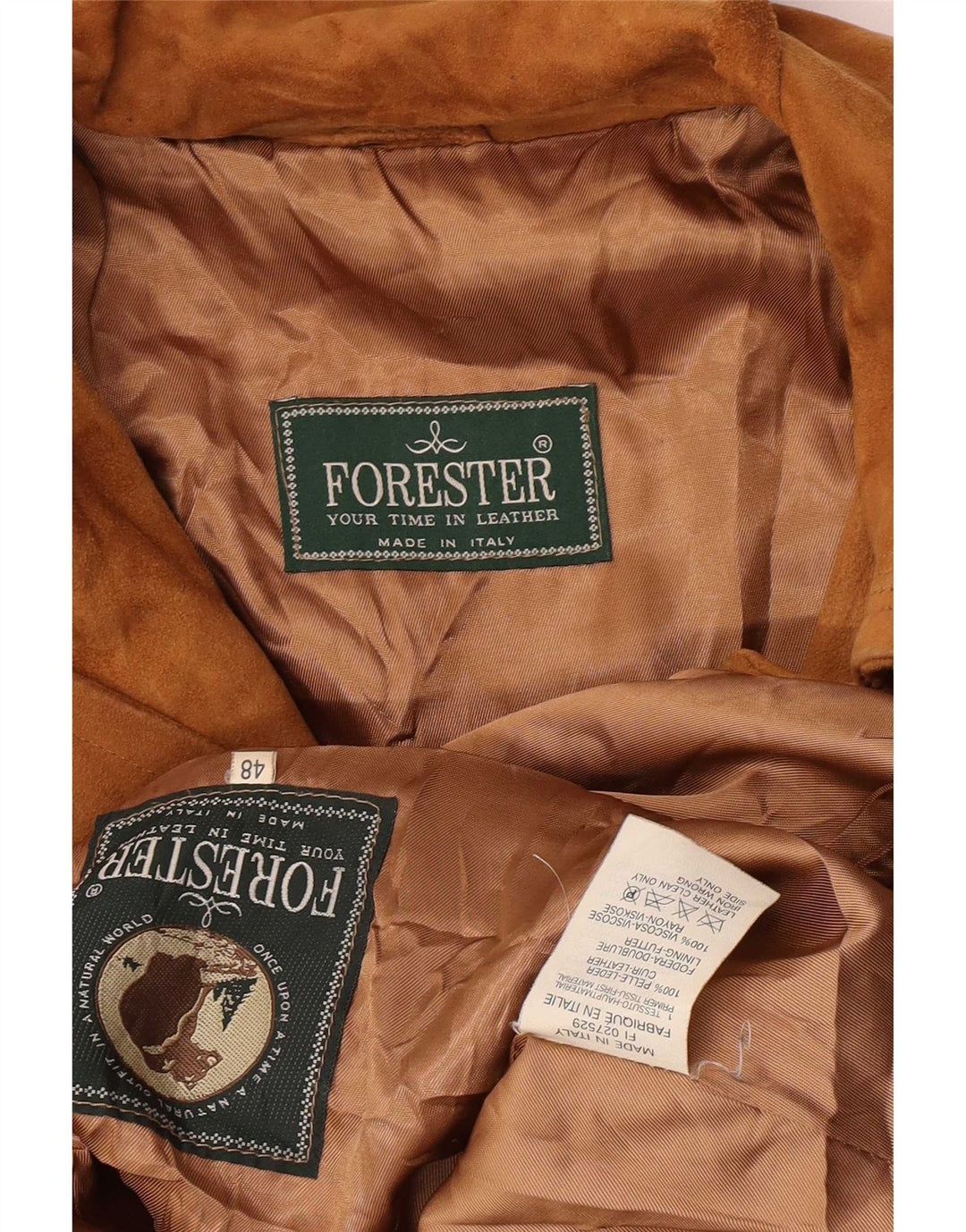 Damski płaszcz oversize Forester IT 48 XL, brązowa skóra