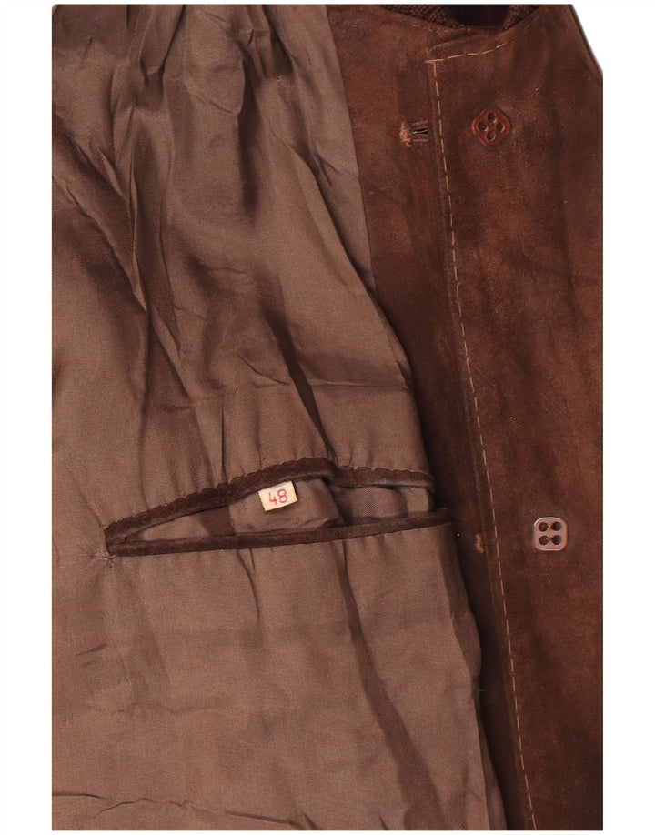 Vintage męska zamszowa kurtka bomber IT 48 średni brąz