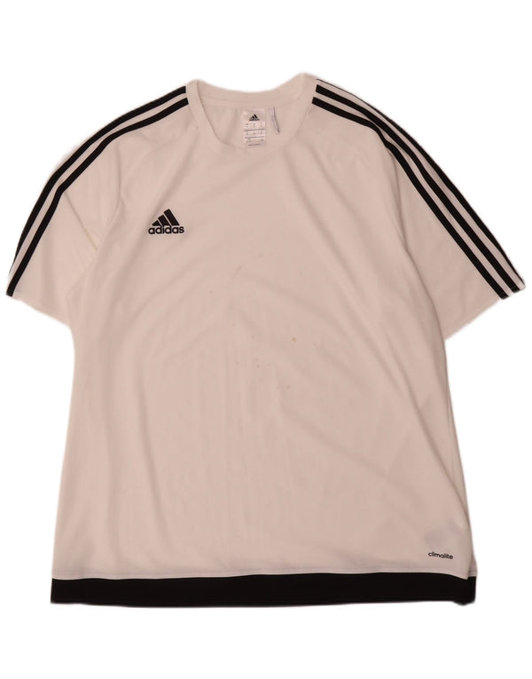 Adidas Męska koszulka Climalite Top XL Biały poliester z blokami kolorów