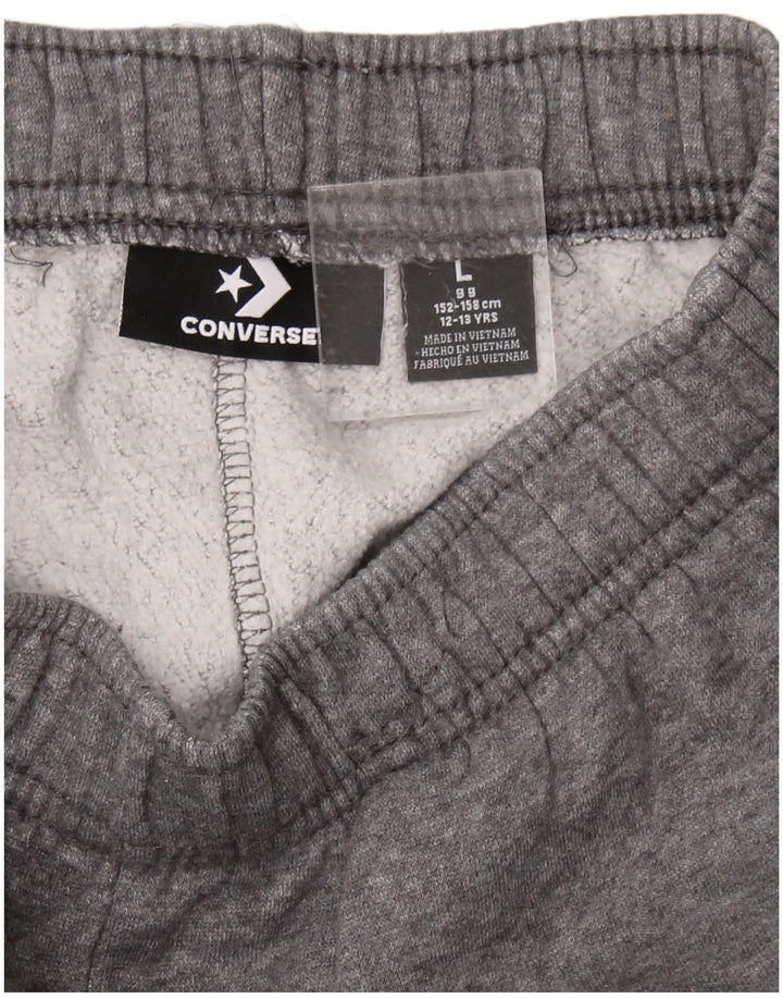 CONVERSE Boys Graphic Tracksuit Trousers Joggers 12-13 Years Large  Grey