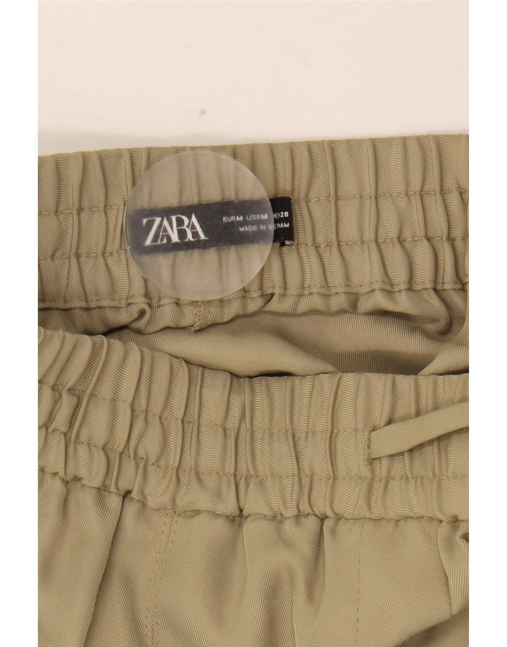 Damskie spodnie joggery Zara, średnie, W28 L26, khaki, poliester