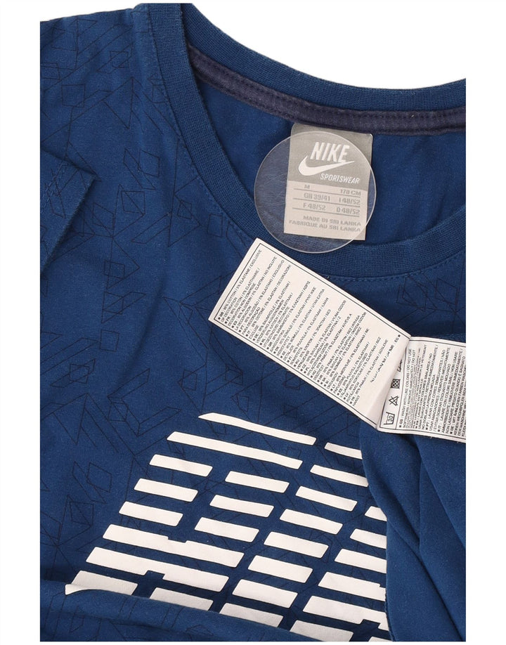 Męska koszulka Nike Air Graphic Top, średnia niebieska, geometryczna bawełna