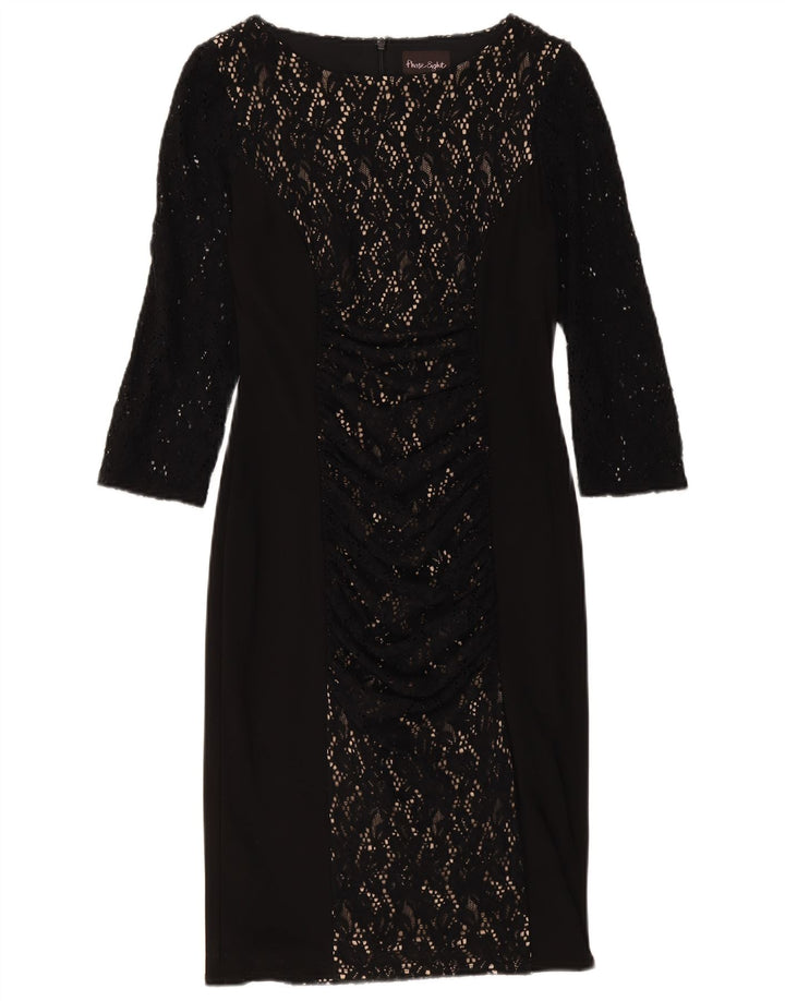PHASE EIGHT Womens 3/4 Sleeve Lace Shift Dress UK 12 Medium Black