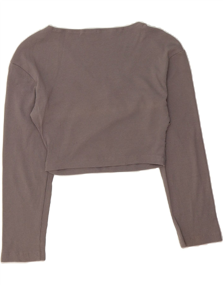 PUMA Womens Crop Top Long Sleeve UK 10 Small Grey Cotton Vintage Puma and Second-Hand Puma from Messina Hembry 