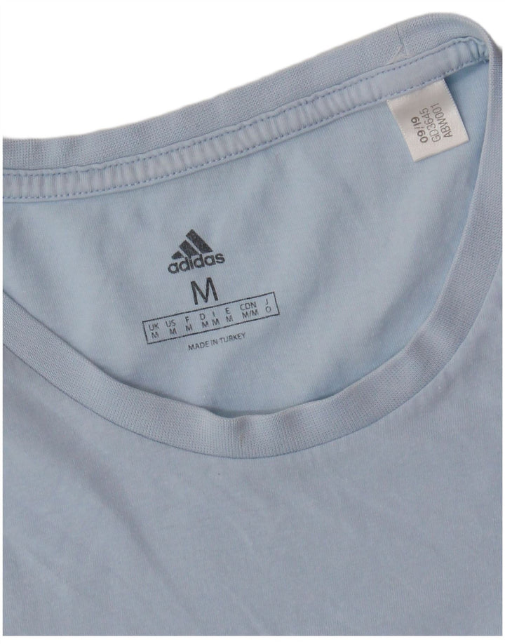 Męski T-shirt z grafiką ADIDAS, średni niebieski