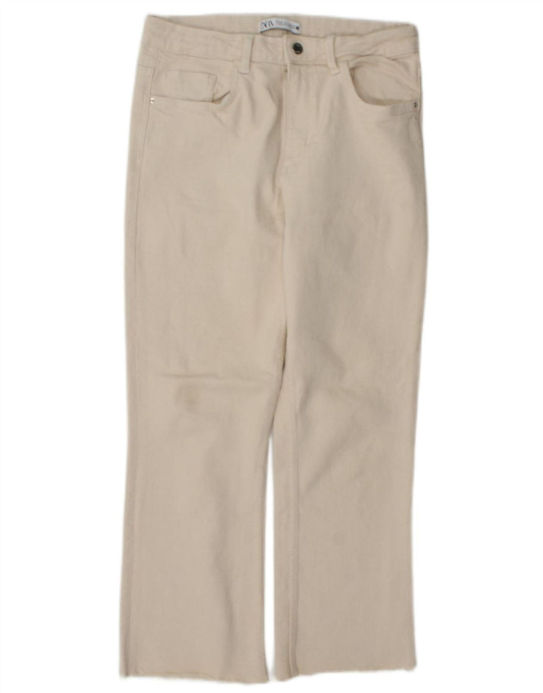Damskie proste dżinsy Zara EU 40 Medium W30 L26 Beżowa bawełna