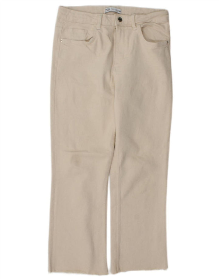 Damskie proste dżinsy Zara EU 40 Medium W30 L26 Beżowa bawełna