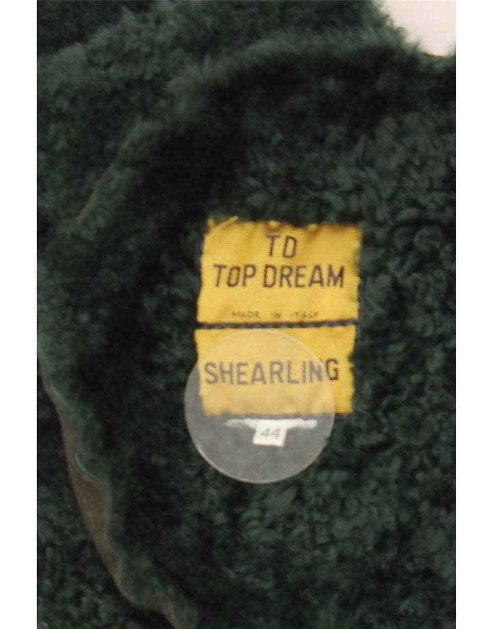 Shearling damski płaszcz oversize IT 44 średni zielony