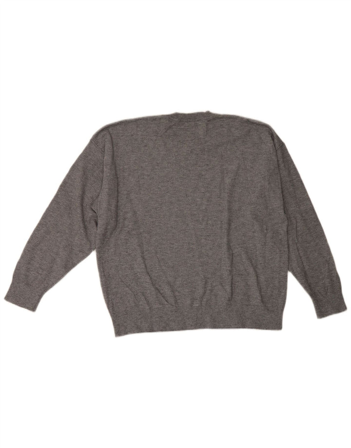 Męski sweter z okrągłym dekoltem Zara, mały, szary, wiskoza