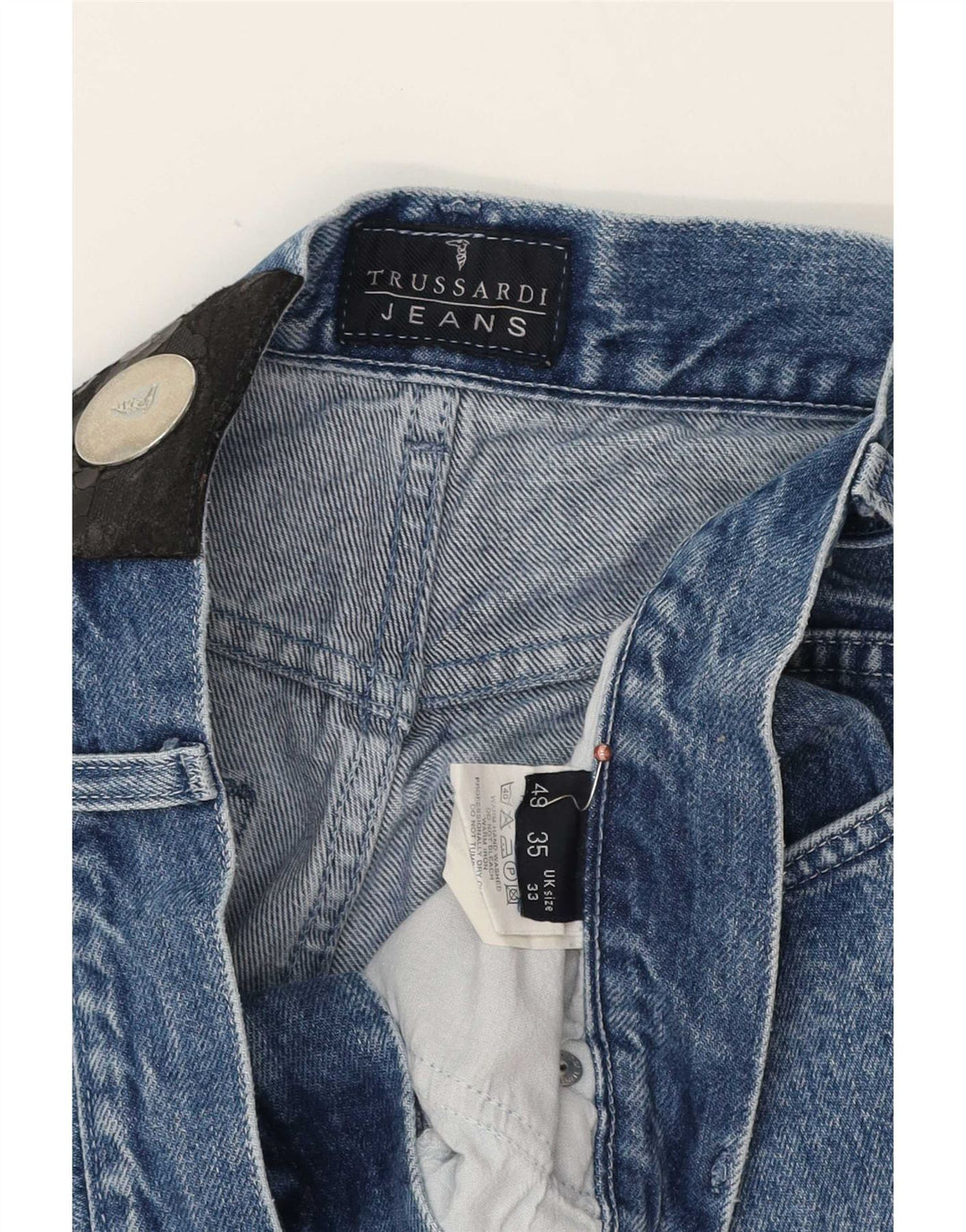 Męskie zwężane dżinsy Trussardi W33 L32, niebieska bawełna